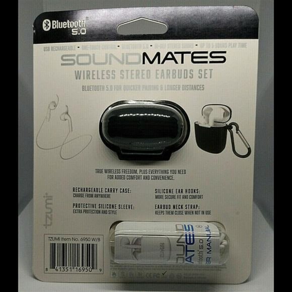 Lot of (2) SOUNDMATES TRUE WIRELESS BLUETOOTH 5.0 EARBUDS WHITE COMBO PACK! - Picture 3 of 8